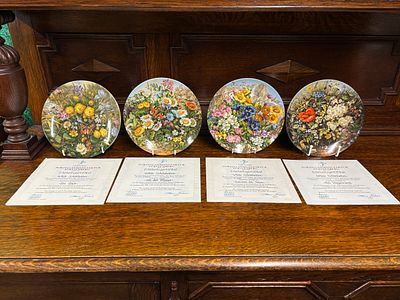 Hans Grass - Wild Flower plates Numbers 1-4 issued by the Bradford Exchange, by the wayside, by 