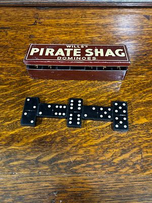 Dominoes - Advertising Will's Pirate Shag in branded tin (complete)