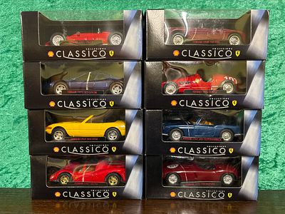 Eight Classico Collezione boxed Ferrari, issued by Shell