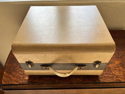 The World famed Antoria Monarch BSR three speed Record Changer in carry case, not tested