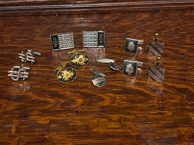 A quantity of cufflinks to include Silver Nielo, novelty etc