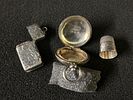 Three pieces of HM Silver to include, A Vesta, thimble and coin holder. Total weight 22.78 gmImage - 1