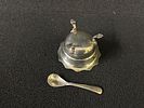 A HM silver mustard pot and spoon (no liner) weighing 38 gmImage - 1