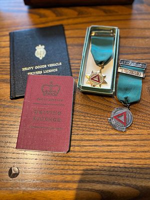 A Collection of Vintage British RoSPA Safe Driving Awards and Driving Licences. A collection of 