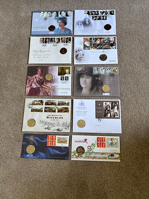 A Collection of Ten UK Royal Mail and Royal Mint Philatelic Numismatic Covers with ten &pound;2 coins. 