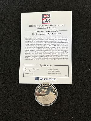2009 Guernsey Five Pounds - 100 Years of Naval Aviation (KM 173). This cupronickel five-pound 