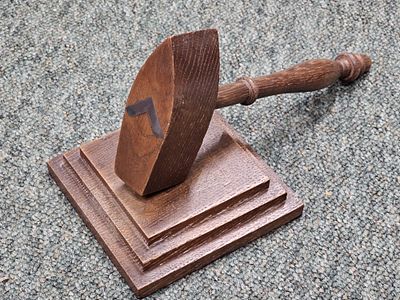 Traditional Masonic Chipping Gavel and Matching Three-Tiered Sound Block. A traditional Masonic 