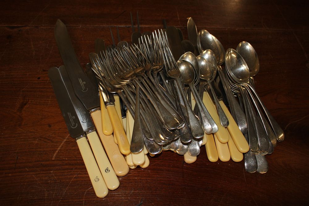 A Collection of Francis Howard Ltd Stainless Steel Cutlery and Mixed Silver-Plated Flatware. A 