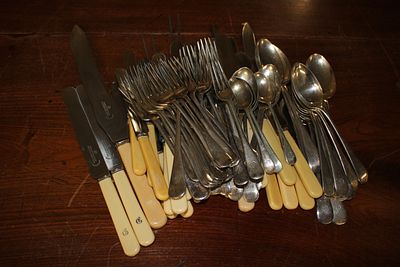 A Collection of Francis Howard Ltd Stainless Steel Cutlery and Mixed Silver-Plated Flatware. A 