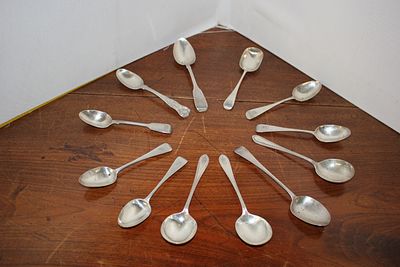 A Collection of Silver Spoons in Various Patterns. This lot comprises an assortment of silver 