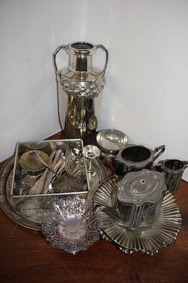 A Collection of Silver-Plated and Metal Table Articles. A group of silver-plated and metal 