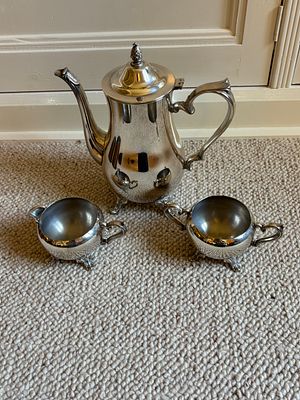 A Trio of Silver-Plated Tea Service Items by International Silver Company. A three-piece 