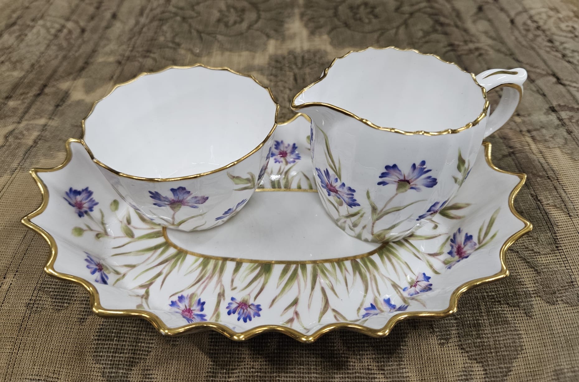 A Copeland Bone China Three-Piece Tea Service Set Retailed by A.B. Daniell and Sons