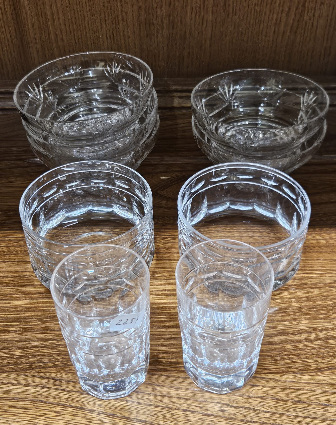 A Collection of Cut Glass and Crystal Bowls and Tumblers