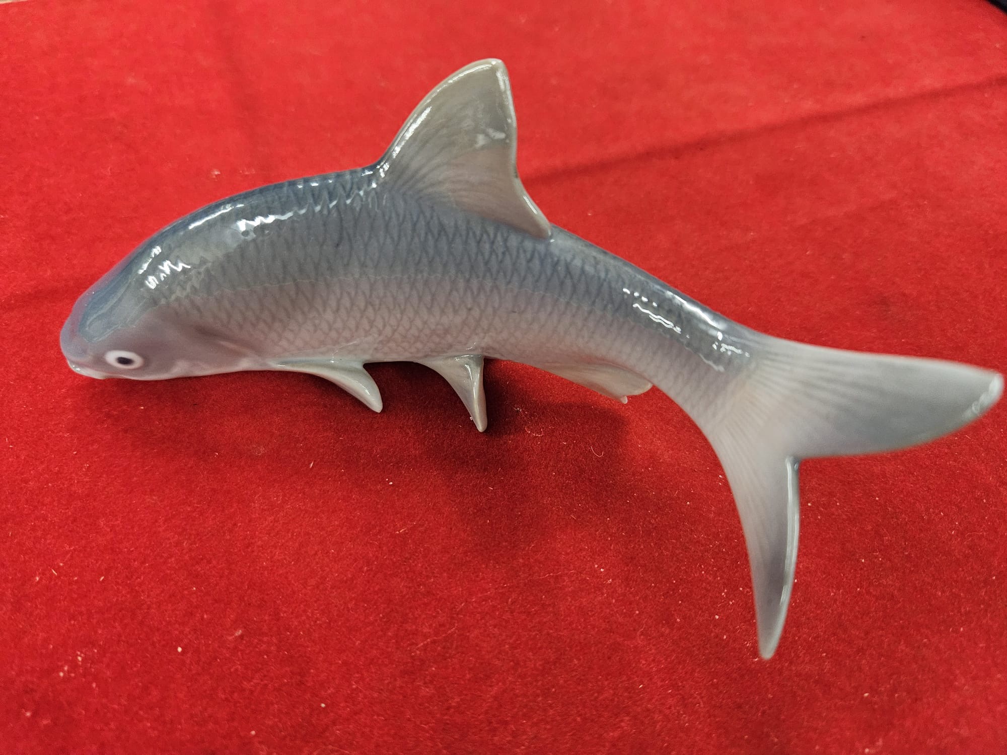 A Danish porcelain roach fish figurine