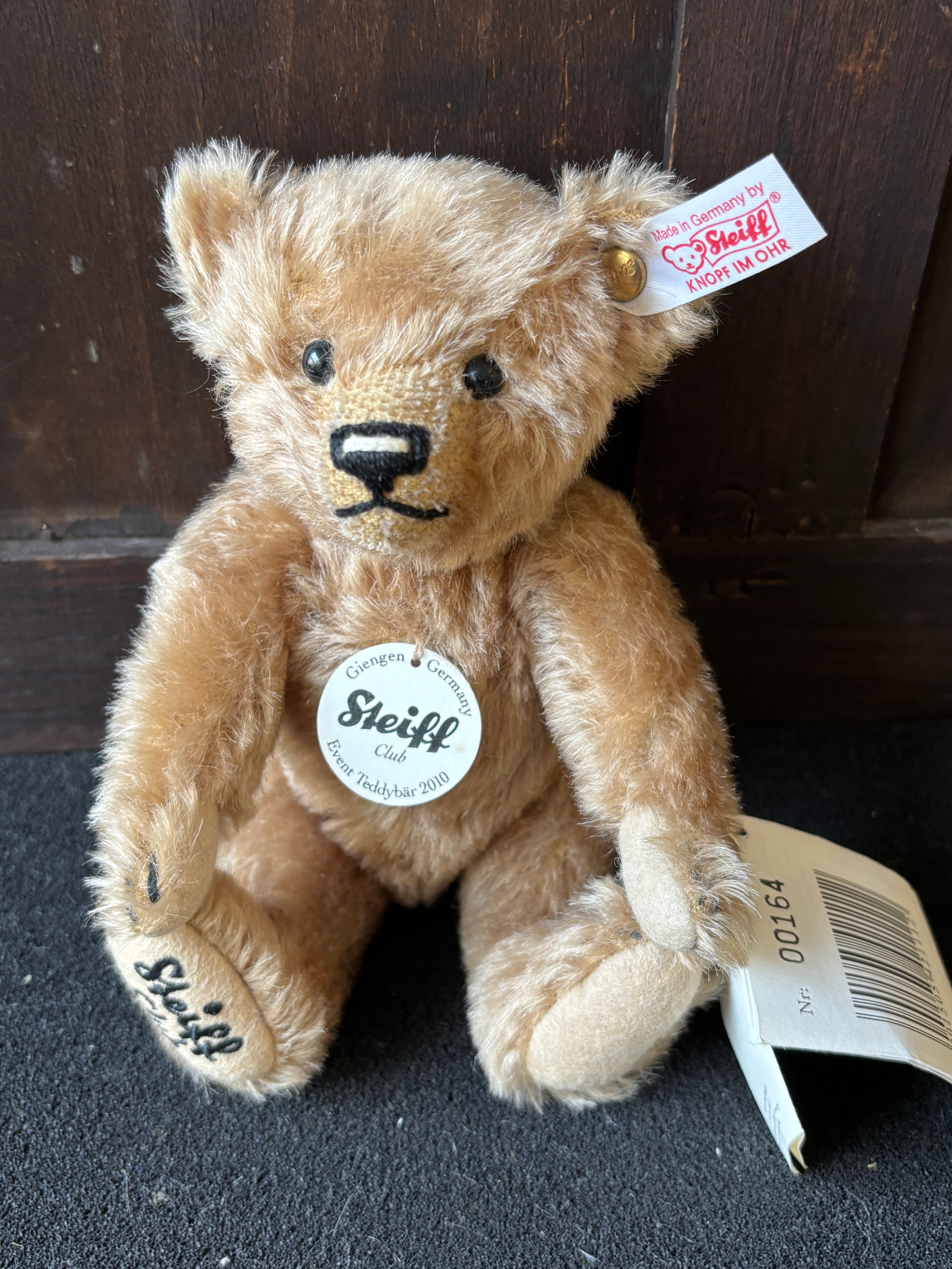 Steiff Club Event Teddybär 2010 Limited Edition Mohair Teddy Bear c 17 cm tall
