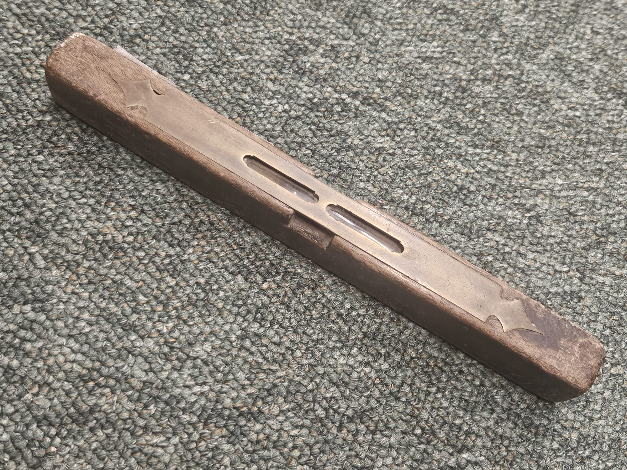 Antique Hardwood and Brass Pocket Spirit Level