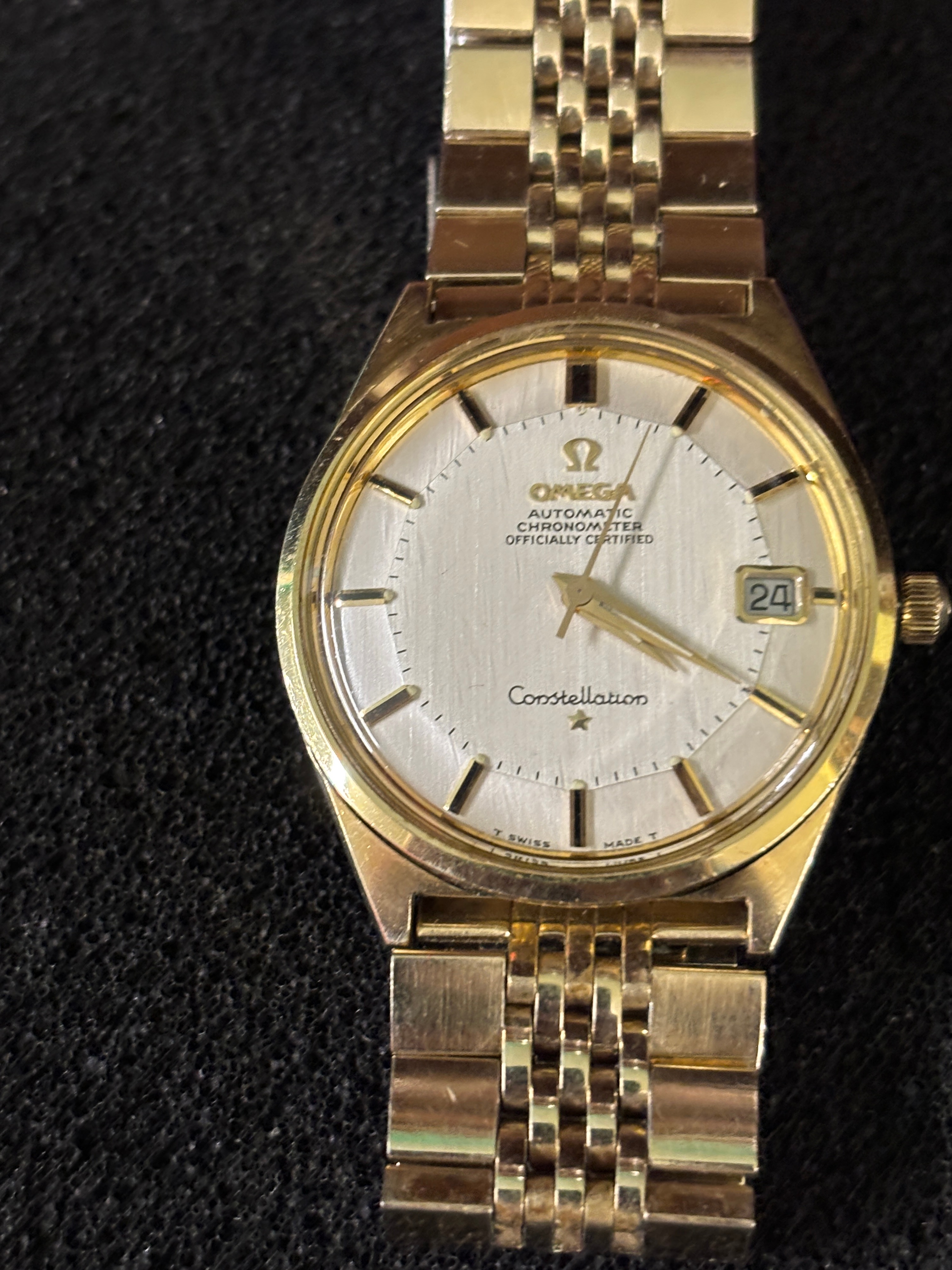 Omega Constellation Chronometer Ref. 168.029 Gold-Capped Wristwatch with Original Box and Papers