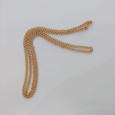 שרשרת זהב צהוב 18 קראט חתומה, משקל 17.15 גרם, אורך 68 ס"מ, עובי 3.13 מ"מ, חדש.