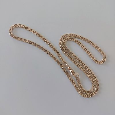 שרשרת זהב צהוב 14 קראט חתום, משקל 10.16 גרם, אורך 43 ס"מ, רוחב 3.4 מ"מ, מצב חדש.