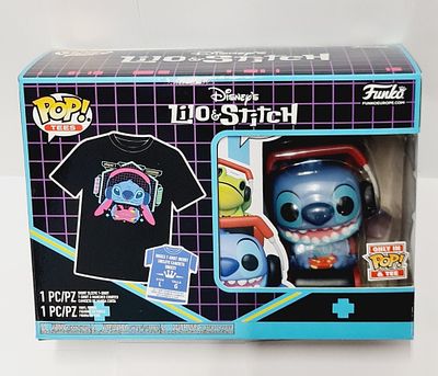 מארז פופ אנד טי מהדורה מיוחדת כולל חולצה טי שרט תואמת ובובת פופ ייחודית למארז מסדרת לילו וסטיץ