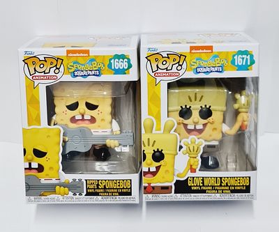 סט של זוג בובות פופ מסדרת בוב ספוג