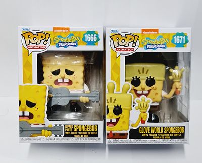 סט של זוג בובות פופ מסדרת בוב ספוג