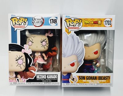 סט של זוג בובות פופ מסדרת אנימה דמון סלייר ודרגון בול