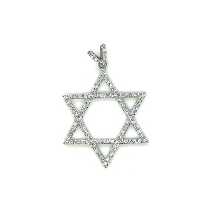 תליון זהב לבן 18k עבודת יד אמן משובץ יהלומים טבעיים במשקל כולל של כ 1.10ct ניקיון vs. כ 5.78 גרם