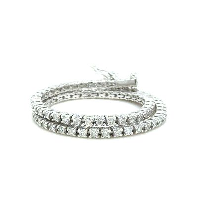 צמיד זהב לבן 14k דגם טניס משובץ יהלומים טבעיים במשקל כולל של כ 1.62ct ניקיון si. אורך 18 ס"מ 
כ 