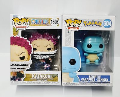 סט של זוג בובות פופ מסדרת וואן פיס ופוקימון