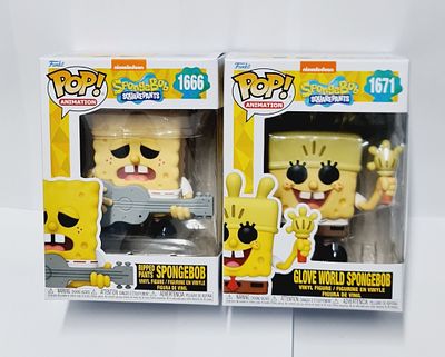 סט של זוג בובות פופ מסדרת בוב ספוג