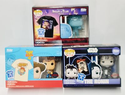 לוט של 3 מארזי פופ אנד טי מהדורה מיוחדת כולל חולצה טי שרט תואמת ובובת פופ ייחודית למארז (ראה 