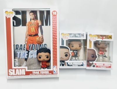 סט של 3 בובות פופ מסדרת כדורסל NBA אחת עם מארז מפואר