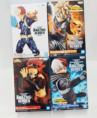 סט של 4 פסלים איכותיים תוצרת בנדאי מסדרת the amazing heroes