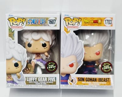 זוג בובות פופ מסדרת אנימה, שניהם צ'ייס, וואן פיס ודרגון בול