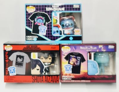 לוט של 3 מארזי פופ אנד טי מהדורה מיוחדת כולל חולצה טי שרט תואמת ובובת פופ ייחודית למארז (ראה 