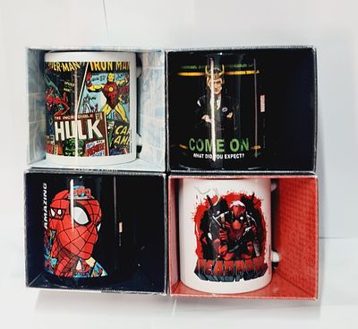 לוט של 4 ספלים לאספנים מסדרת מארוול דגמים מגוונים