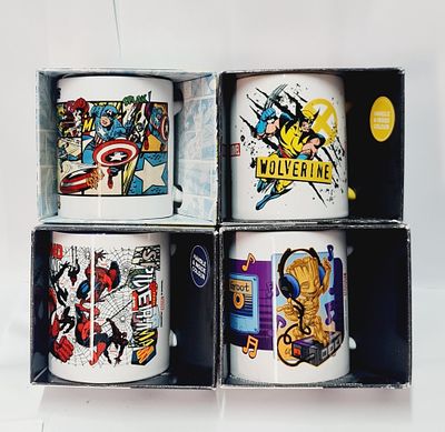 לוט של 4 ספלים לאספנים מסדרת מארוול דגמים מגוונים