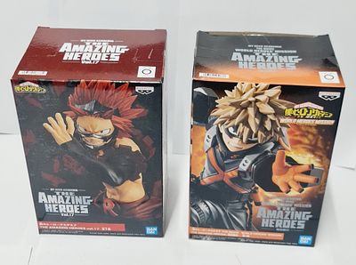 זוג פסלים איכותיים תוצרת בנדאי דגמי אנימה מסדרת the amazing heroes
