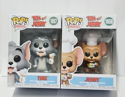 סט של זוג בובות פופ מסדרת טום וג'רי