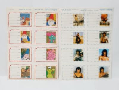 מציאה, זוג דפי מדבקות למחברת שנות התשעים, טוב טוב הגמד ורמבו