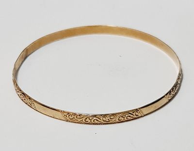 צמיד זהב 14k סגנון מרוקאי, חתום. כ 9.45 גרם