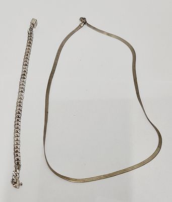 שרשרת כסף 925 עיצוב נחש עם צמיד כסף 925. כ 17.8 גרם