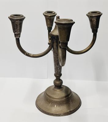 פמוט נחושת מעוצב עם 4 קנים, שנות השמונים