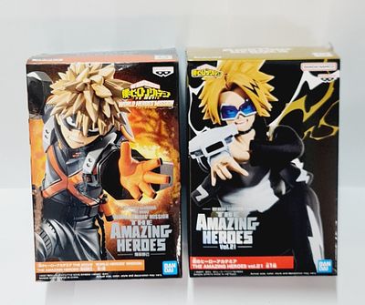 זוג פסלים איכותיים תוצרת בנדאי דגמי אנימה מסדרת the amazing heroes
