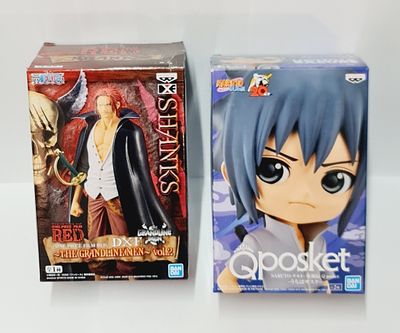 זוג פסלים איכותיים תוצרת בנדאי דגמי אנימה מסדרת וואן פיס ונארוטו