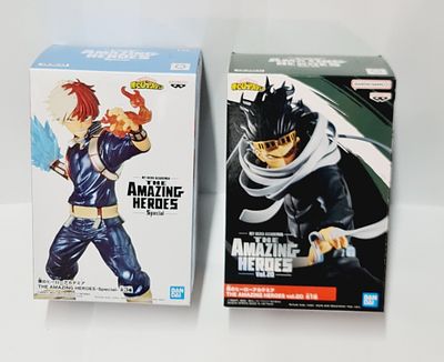 זוג פסלים איכותיים תוצרת בנדאי דגמי אנימה מסדרת the amazing heroes