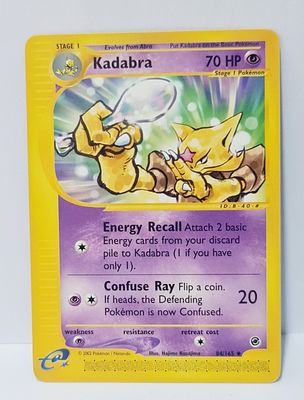 קלף פוקימון נדיר משנת 2002 , kadabra, וינטאג