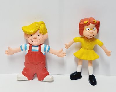 נדיר נדיר!! זוג פיגרים ויניל של הדמויות דני שובבני ונילי שנת 1997